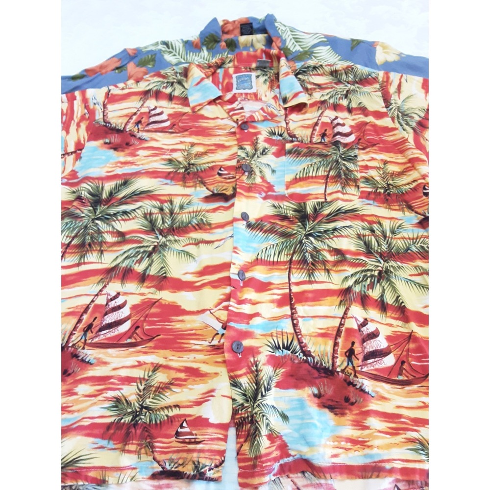 Lot Of 2 Shirts Mens Large Hawaiian Short Sleeve S&D BAHAMAS OCEAN CURRENT